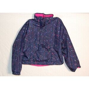 Gap Kids Pullover half button reversible jacket sz S EUC Navy Pink (See Photos)